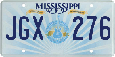 MS license plate JGX276