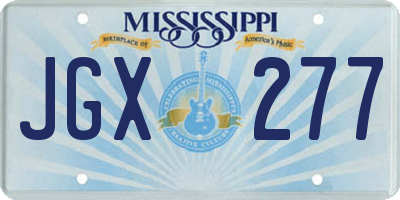 MS license plate JGX277