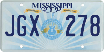 MS license plate JGX278