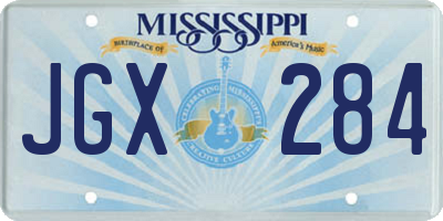 MS license plate JGX284