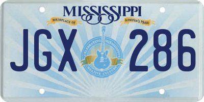 MS license plate JGX286