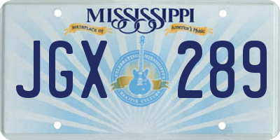 MS license plate JGX289