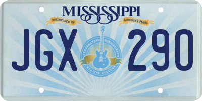 MS license plate JGX290