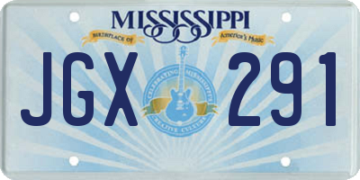 MS license plate JGX291