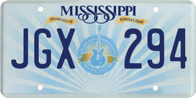MS license plate JGX294