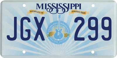 MS license plate JGX299
