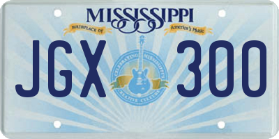 MS license plate JGX300