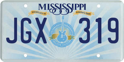 MS license plate JGX319