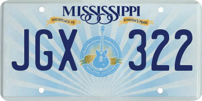 MS license plate JGX322