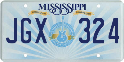 MS license plate JGX324