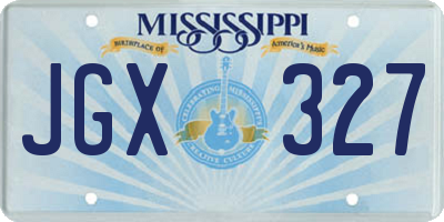 MS license plate JGX327