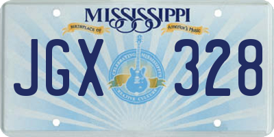 MS license plate JGX328