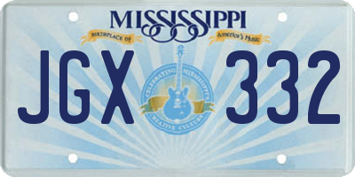 MS license plate JGX332
