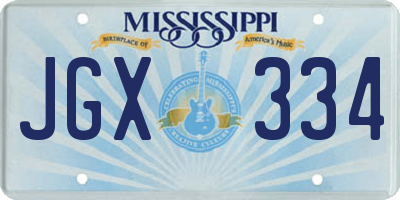MS license plate JGX334