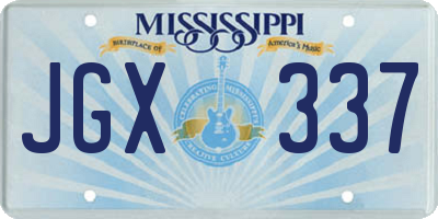 MS license plate JGX337