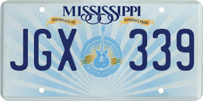 MS license plate JGX339