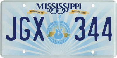 MS license plate JGX344