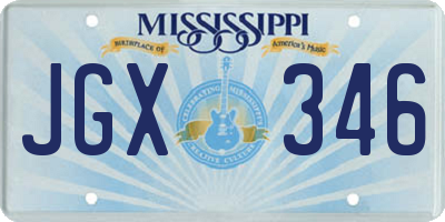 MS license plate JGX346