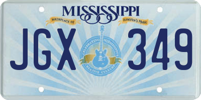 MS license plate JGX349