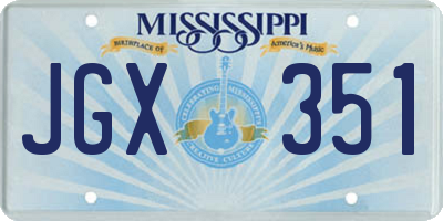 MS license plate JGX351