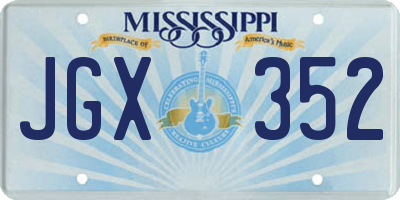 MS license plate JGX352