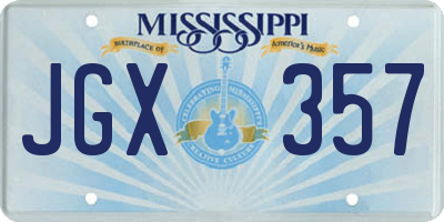 MS license plate JGX357