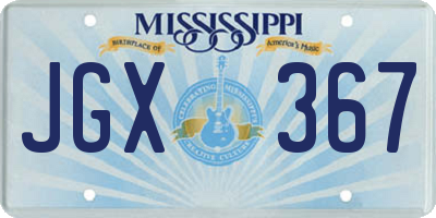 MS license plate JGX367