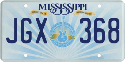 MS license plate JGX368