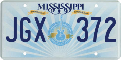 MS license plate JGX372