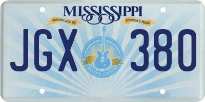 MS license plate JGX380