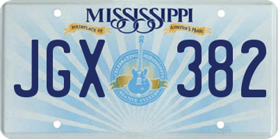 MS license plate JGX382