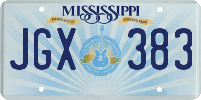 MS license plate JGX383