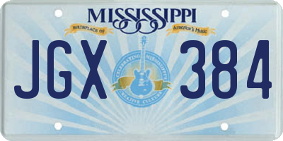 MS license plate JGX384