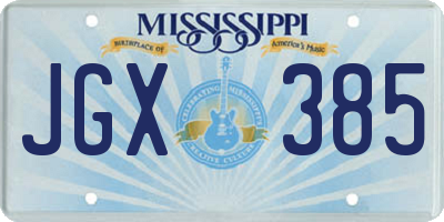 MS license plate JGX385