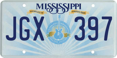 MS license plate JGX397