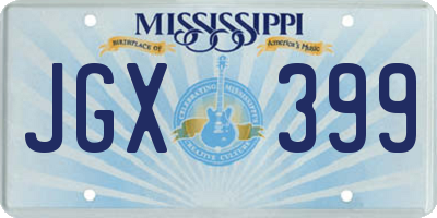 MS license plate JGX399