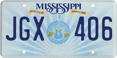 MS license plate JGX406