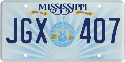 MS license plate JGX407