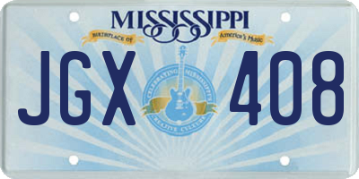 MS license plate JGX408