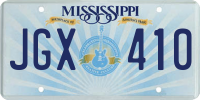 MS license plate JGX410