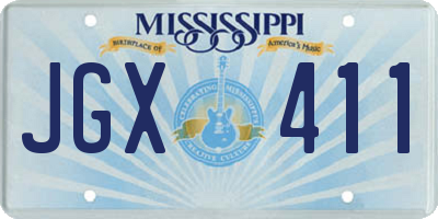 MS license plate JGX411