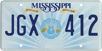 MS license plate JGX412