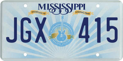 MS license plate JGX415
