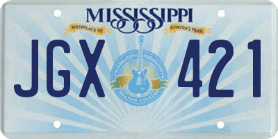 MS license plate JGX421