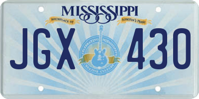 MS license plate JGX430