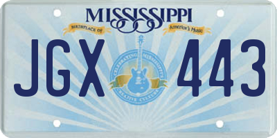 MS license plate JGX443
