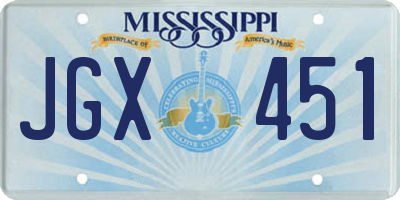 MS license plate JGX451
