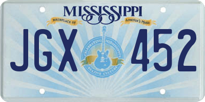 MS license plate JGX452