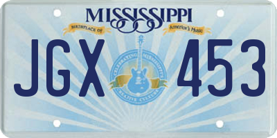 MS license plate JGX453
