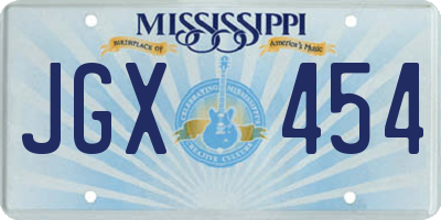 MS license plate JGX454